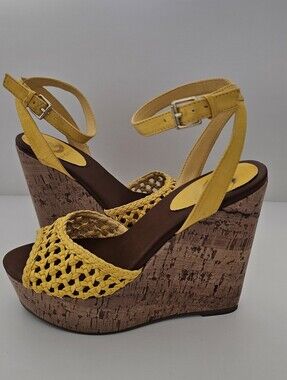 Guess Yellow Strappy Sandals Vintage Y2K 6